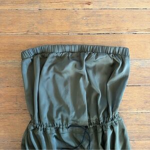 Silk strapless jumpsuit